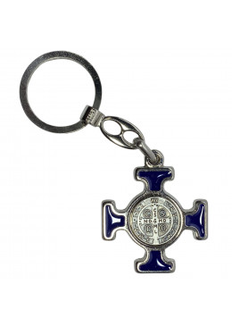 Porte clé métal saint Christophe émaillé bleu - 2COLORS