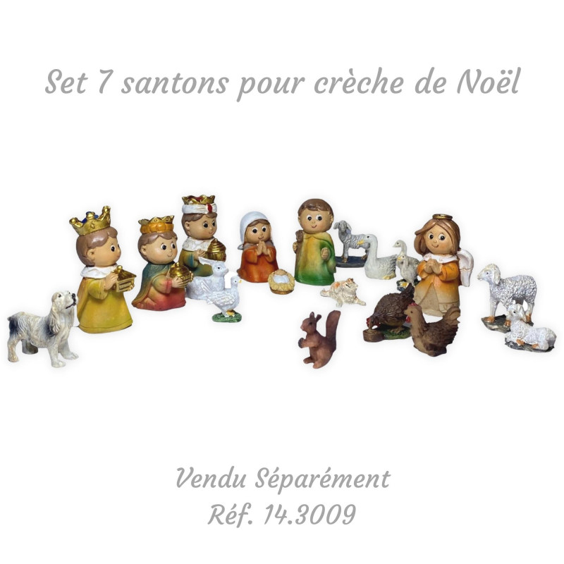 Set 12 miniatures animaux de la ferme jusqu'à 3cm pour crèche de Noël