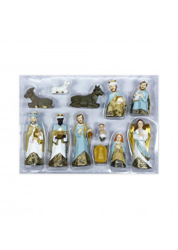 Set 11 santons style Vénitien jusqu'à 11cm pour crèche de Noël - en boîte