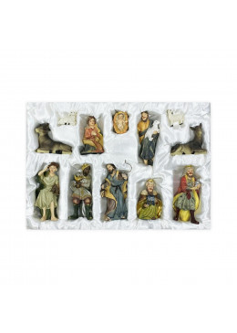 Set 12 santons style Provençal jusqu'à 10cm pour crèche de Noël - en boîte