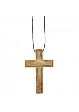 Croix d'aube 5cm bois d'olivier de Terre Sainte pour communion, confirmation, enfants de chœur