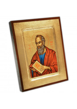 Face avant icône artisanale avec certificat d'authenticité, Saint Paul, 14cm X 18cm
